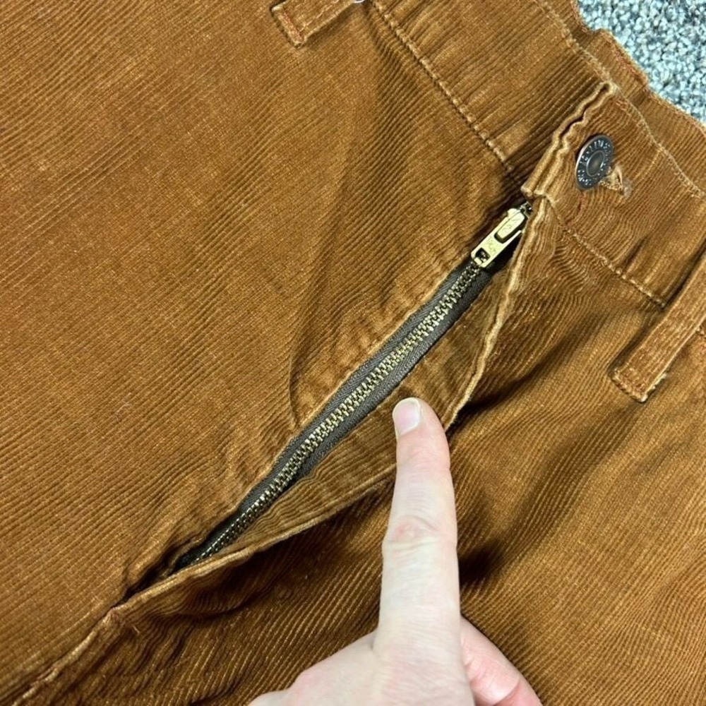 Vintage Levis Brown Corduroy Pants White Tab‎ Mens 38x31 USA Made 80s Talon Zip - Picture 4 of 12